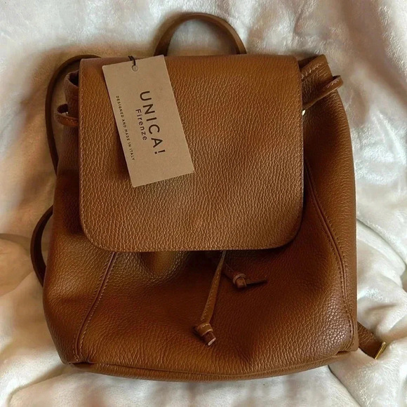 NWT UNICA! FIRENZE ITALIAN LEATHER BACKPACK PURSE - Picture 5 of 6